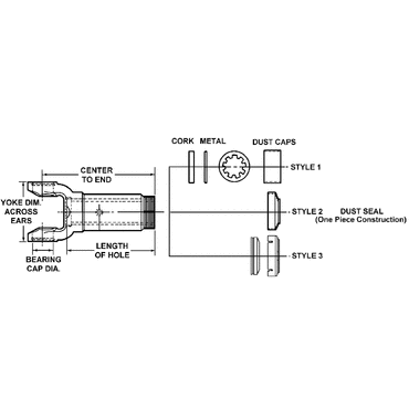 YOKE-SLIP RND SNAP RING 1-1/2-16 SPLINE