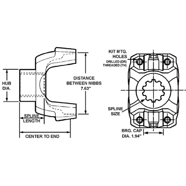 YOKE-END, HALF ROUND