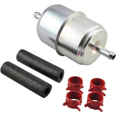 IN-LINE FUEL FILTER WITH CLAMPS AND HOSE