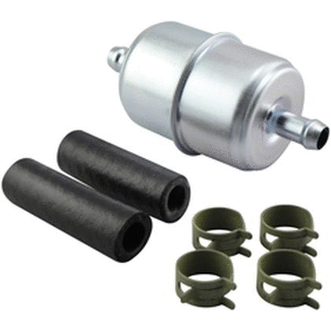 IN-LINE FUEL FILTER WITH CLAMPS AND HOSE