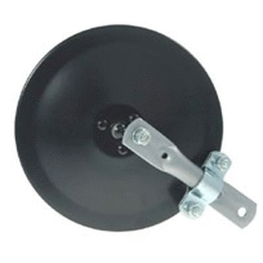 MIRROR, 6", BLACK, ROUND CLAMP-ON STACK