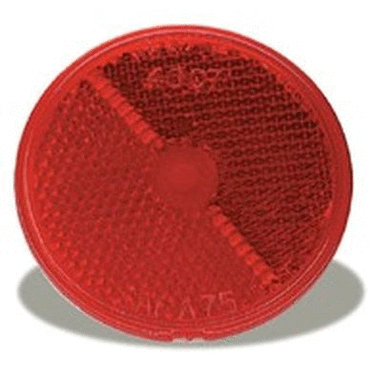 REFLECTOR, 2.5", RED, ROUND STICK-ON