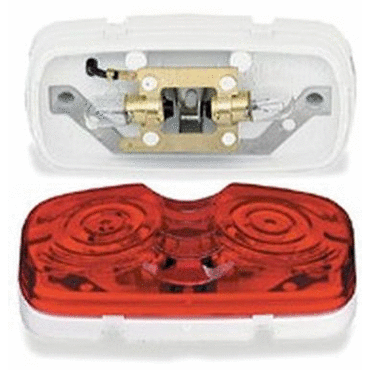 CLR0MKR LAMP  RED  2-BULB  SQUARE CORNER