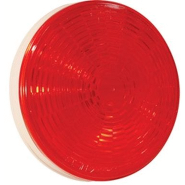 STT LAMP, RED, 4" ROUND, FEMALE PIN, 3 D