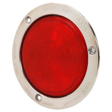 STT LAMP, RED, 4" ROUND, MALE PIN, W/STA