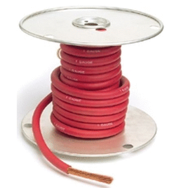 BATTERY CABLE, RED, 4/0 GA, 100' SPOOL