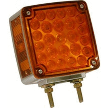 STT LAMP, RED/YEL, HI COUNT LED, 4" SQUA