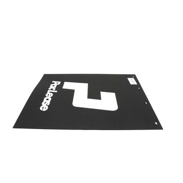 MUDFLAP-24X30, BLK POLY, PACLEASE WHITE