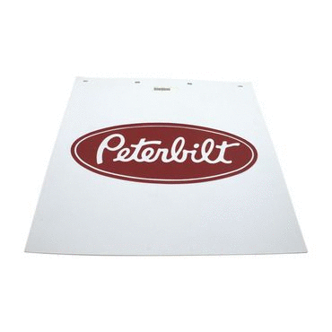 MUDFLAP-WHITE 3/16 24 RED PB LOGO POLY