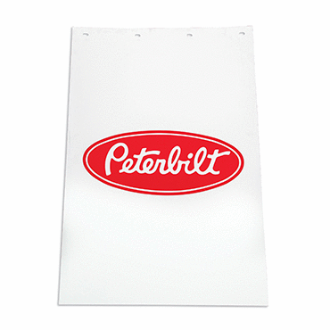 MUDFLAP-WHITE 3/16 24 RED PB LOGO POLY