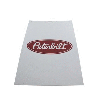 Mudflap-White 3/16 24 Red Pb Logo