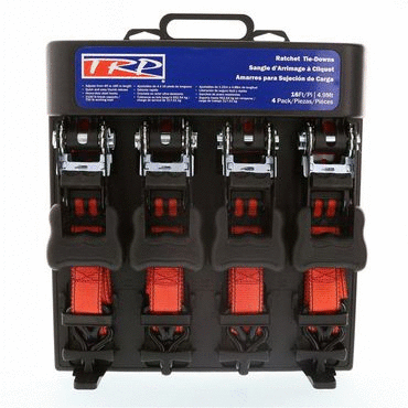 STRAP-RATCHET 1.25"X16' RED, 4 PACK