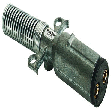 PLUG - DUAL POLE, WITH CABLE GUARD, ZINC