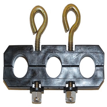 HOSE HOLDER - 3-HOSE, 2-EYE BOLTS, POLYB