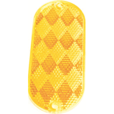 Reflector, Amber, Oval Two Hol