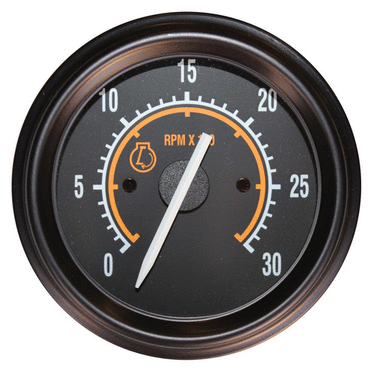 Tachometer-Rpm No Hourmeter Black Bezel